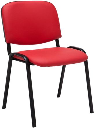Clp Silla con patas de metal y asiento en Simil cuero Rojo