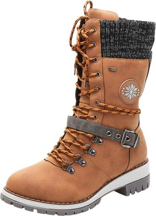 Generic Womens Knee High Boots Lace Up Winter Snow Boots Faux Fur Lined Waterproof Non Slip Comfort Outdoor Trekking Hiking Shoes Wide Fit Walking Boot Daily 