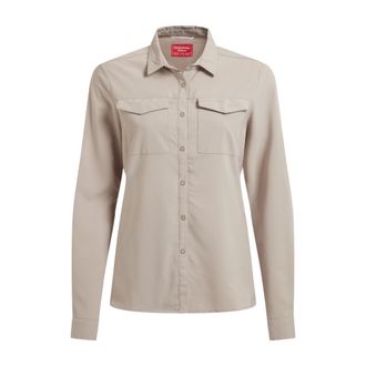Craghoppers Womens/Ladies NosiLife Pro III Long-Sleeved Shirt (Soft Mushroom) - Khaki - Size 16 UK