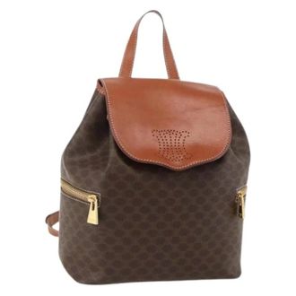 Celine Pre-owned Backpacks, female, Brown, Size: ONE SIZE Pre-owned Vintage Macadam Canvas Backpack