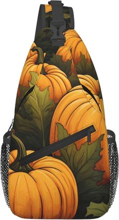 Generic Ripe Pumpkin Sling Bag Anti Theft Cross Body Bag Trendy Crossbody Bags For Workout Men Outdoors