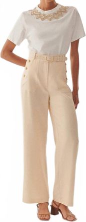 Exquise Ember Wide Leg Pants In Beige