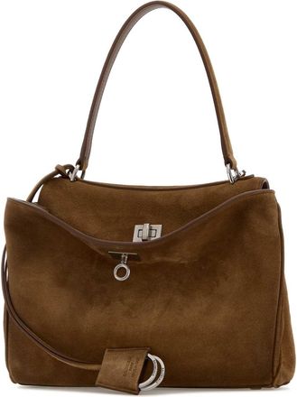 Balenciaga Womens Handle Top Bag Camel Domesticated Calf