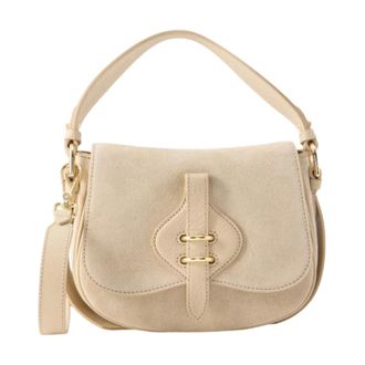 Coccinelle Tassen, Dames, Beige, ONE Size, Leer, Suede en generfd lederen handtas