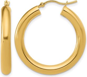 Diamond2Deal 10K Yellow Gold Round Shape Lightweight Hoop Earrings