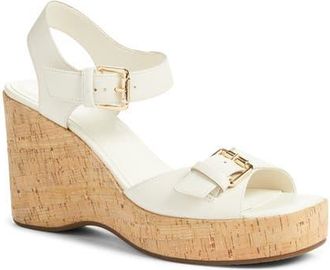 Nordstrom Nomi Ankle Strap Platform Wedge Sandal in Ivory Vanilla at Nordstrom, Size 7.5