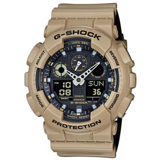 Casio Mens G-Shock Beige Analog Digital Rugged Sports Watch - GA-100L-8ACR