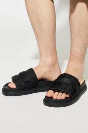 Fendi Chunky Slides, Mens, Black