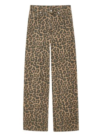 Anine Bing Hugh Jean Black And Brown Leopard