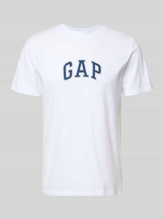 GAP T-Shirt mit Logo-Patch und Rundhalsausschnitt in Weiss, Gr&ouml;&szlig;e XXL