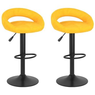 vidaXL Sgabelli da Bar 2 pz Giallo Senape in Velluto vidaXL
