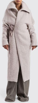 Rick Owens Long Wool Robe Coat with Sailor Collar and Tie Fastening