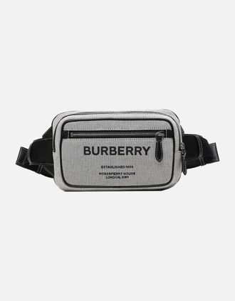 Burberry Mens Horseferry Canvas Belt Bag - Grey - Size: UNI
