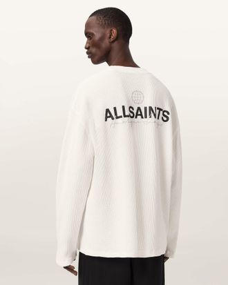 AllSaints Cotton Emblem Oversized Long Sleeve T-Shirt, Size: XXL