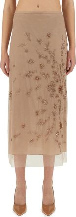 Fendi Tulle Skirt With Embroidery-Donna