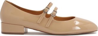 Kazar Beige gelakte Mary Jane-stijl pumps - Dames - Pumps - Beige - 38 EU - Leer - Schoenen