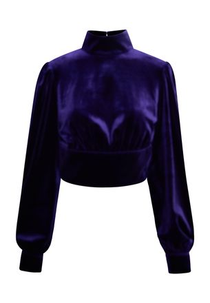 Faina Stretch fluwelen blouse Dames paars