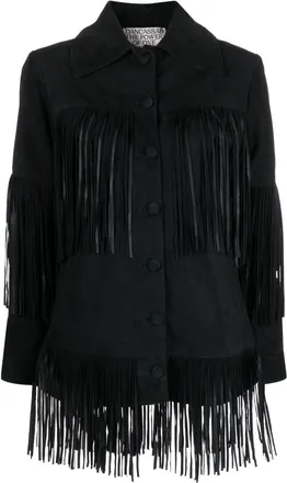 DanCassab Rimon fringed leather jacket - women - Sheepskin/Fabric - L - Black