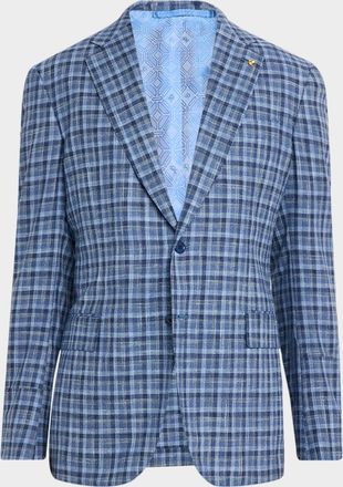 Stefano Ricci Men & apos;s Wool, Silk and Cotton Check Sport Coat