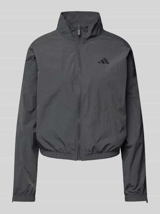 adidas Regular Fit Jacke mit Stehkragen in Anthrazit, Gr&ouml;&szlig;e XS