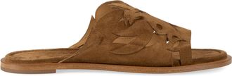 Sartore Womens Brown Suede Mules Chamois Sandal
