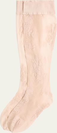 Valentino Garavani Floral Lace Knee-High Socks