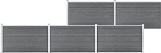vidaXL Valla De Jard&iacute;n De Wpc Gris 872x106 Cm Vidaxl