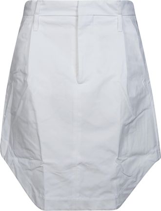 Victoria Beckham White Structured Flared Cargo Skirt