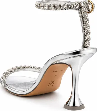 Amina Muaddi Womens Sandals Gigi 95 Silver Leather