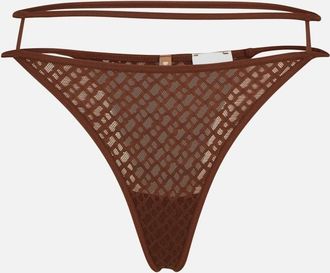 HUGO BOSS Womens Luxe Lace Thong, Rust/Copper - Brown - Size: 16