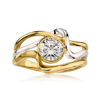 Ross-Simons Lab-Grown Diamond Ring in Sterling Silver and 18kt Gold Over Sterling