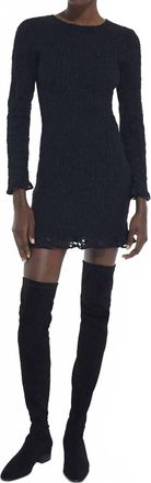 The Kooples Lace Ruffled Long-Sleeve Mini Dress In Black