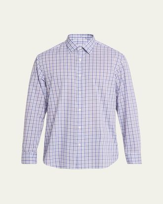 Brioni Mens Plaid Cotton Sport Shirt