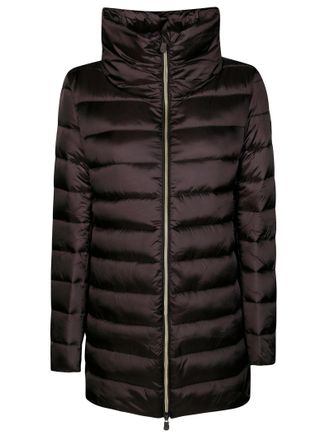 Save The Duck Long Minimalist Coat with High Collar