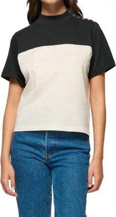 Nation Ltd Yvette Mock Neck Tee In Topa Color Block