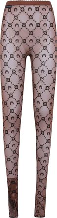 Marine Serre Mesh Flock Tights Moonogram