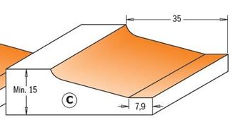 CMT 990.503.11 Fresa Para Plafones Hor.c/rodam.hm S=12 D=82.5x15 (c)