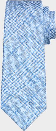 Kiton Men & apos;s Glen Plaid Silk Tie