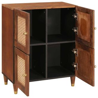 Berkfield Home Media Storage Cabinets & Racks Brown Cane & solid mango wood