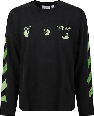Off-white Black Bacco Arrow Long-Sleeve Cotton T-Shirt