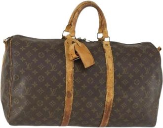 Louis Vuitton Pre-owned Weekend Bags, female, Brown, Size: ONE SIZE Pre-owned Canvas Weekend Bag