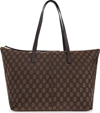 By Malene Birger Carva Printed Tote - Dames - Shoppers - Bruin - ONE Size - Katoen - Tassen