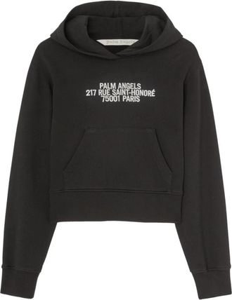 Palm Angels 75001 Katoenen Hoodie - Dames - Hoodies - Zwart - XS - Katoen - Hoodies & sweatvesten