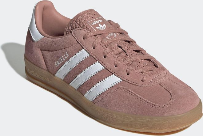 Sneaker ADIDAS ORIGINALS GAZELLE INDOOR, Damen, Gr. 38,5, warm clay, ftwr wei&szlig;, gum 3, Leder, Schuhe Sneaker