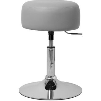 ML Design ML-Design Sgabello da Bar Rotondo &Oslash; 33 cm Altezza Regolabile con Levetta 52 - 65 cm Senza Schienale Girevole Sedia Trucco Multiuso in Acciaio Cromato