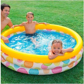 Trade Shop Trade Shop - Piscina Gonfiabile Per Bambini 3 Anelli 147 X 33 Cm Giardino Terrazzo 330 Lt