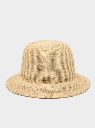 Simons Womens Italian straw minimalist Cloche Hat Exclusive collection from Italy