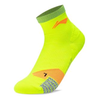 Li-Ning Logo Mid Cut Socks Neon Yellow AWST007-4