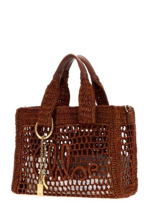 Chlo&eacute; Womens Caramel Raffia Summer Banana Shopping Bag Claybrown Borse A Mano