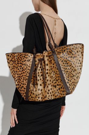 Cult Gaia Leather Bag Shuna Large, Womens, Brown